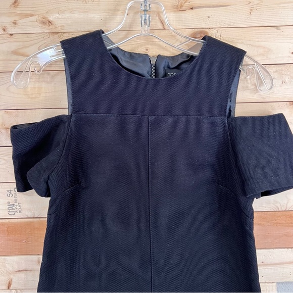 TopShop Show Off Shoulder Mini Black Dress Size 2 - Picture 2 of 11